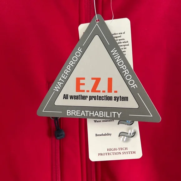 NWT Softshell Fleece Lined Waterproof Jacket Red Size Large - Picture 7 of 17